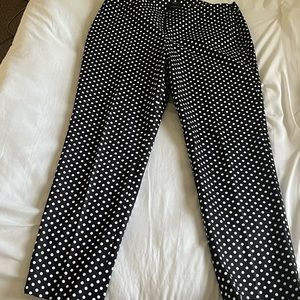 Talbots lined POka Dot black and white  pants..